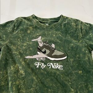 Nike Kids Olive Tie-Dye Graphic Tee